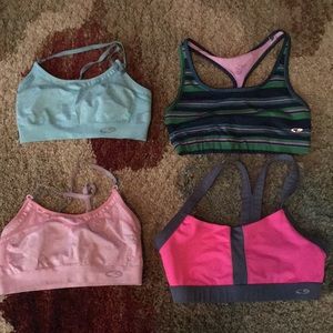 Workout clothes. Sport bras and workout tank-top